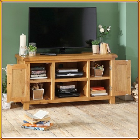 Rustic Oak : TV 150cm - Kệ Ti Vi , CD + 2 Cánh Gỗ